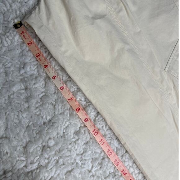 elodie Cream Elastic Waistband Cargo Pants Wide Leg Zipper Fly Highwaisted - Picture 8 of 9